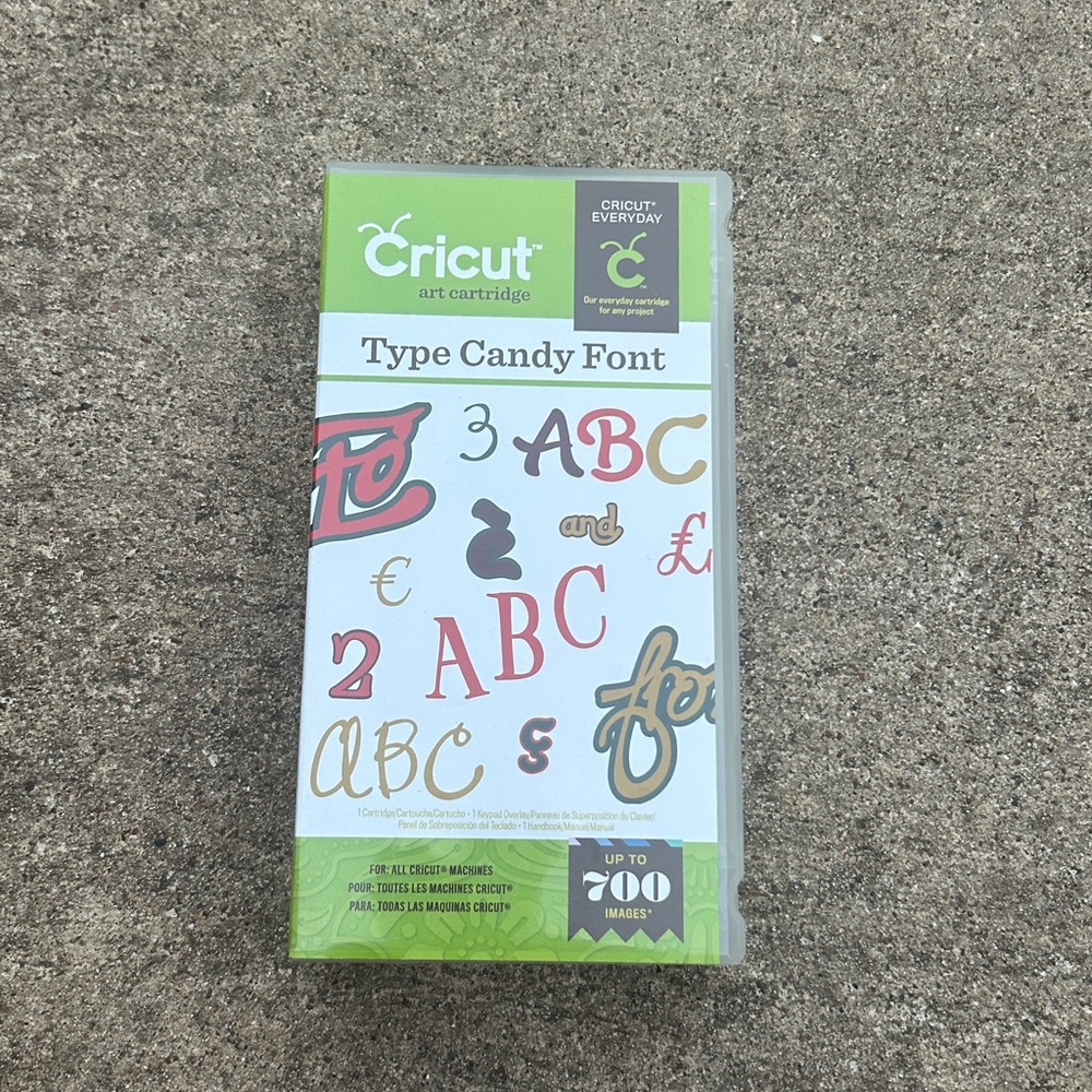 Cricut Type Candy Font Cartridge with Red and Gold Accents